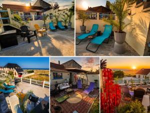 a collage of photos of a house at Grain de Sable Vue Mer in Woignarue
