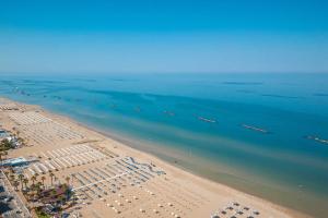an aerial view of a beach and the ocean at Hotel IL MORO in Roseto degli Abruzzi