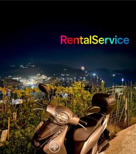 a motorcycle parked on the side of a road at Domus Ɫ Ponza in Ponza