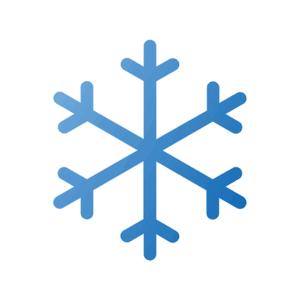 a group of four snowflake icon in blue at historic city apartment with private parking in Gouda