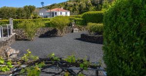 a garden with a house in the background at Inn Fraga in Ribeirinha