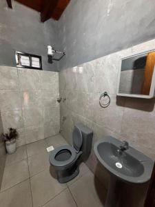 a bathroom with a toilet and a sink at Monoambiente en villa Elisa in Villa Elisa
