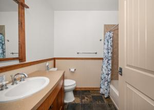 a bathroom with a sink and a toilet at Morning Star Lodge - Hosted by Linda in Kellogg +35 photos