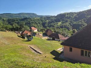 an aerial view of a house on a hill at Seosko domacinstvo Radovanovic in Bajina Bašta