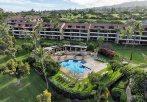 an aerial view of a resort with a swimming pool at Kaanapali Royal C102 in Lahaina
