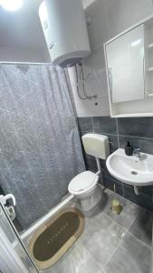 a small bathroom with a toilet and a sink at LamijaApartmani in Sutomore +22 photos