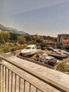 a group of boats parked in a marina at 2 1D2 Mini Condos- Large Studio SW facing in Tivat