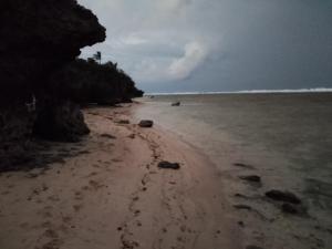 a beach with a group of people in the water at Calicoan Surf Retreat unique family room in Guiuan