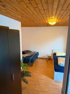 a room with two beds and a couch in it at Casa Baciului,Cluj-Napoca in Cluj-Napoca