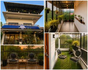 a collage of photos of a building with a balcony at Assagaon Studio at Kiara Homes in Assagao