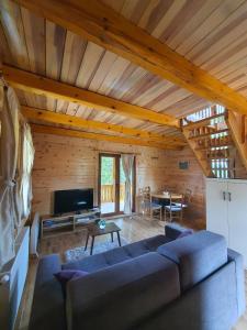 a living room with a couch and a table at Brvnara Aleksandra Tara Sekulić in Konjska Reka