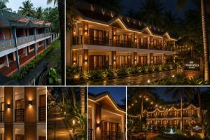a collage of photos of a hotel at The Silvan Villa Resort in Bangārapet