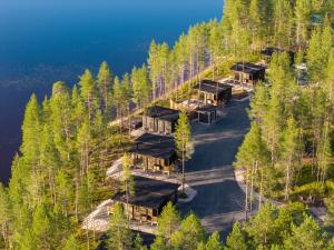 an aerial view of a lodge in a forest at Hossan Lumo in Hossa