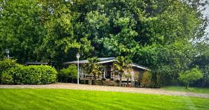 a log cabin in the middle of a park at Scarthingmoor Lodges in Weston