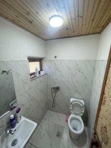 a bathroom with a toilet and a sink at Bujtina Dalmacia 2 in Shkodër