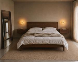 a bedroom with a large bed with two night stands at Eiger View in Grindelwald