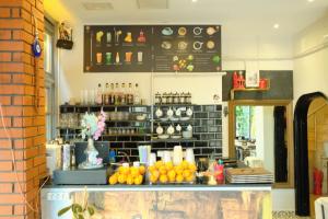 a kitchen with a counter with fruit on it at Roza Taksim in Istanbul