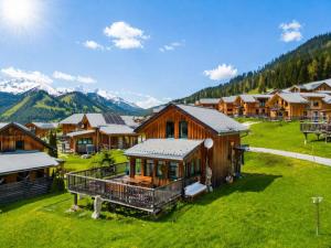 an aerial view of a lodge with mountains in the background at Heidi und Peter in Hohentauern