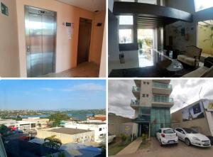 a collage of four pictures of a building at Edifício Paris 411 in Lagoa Santa