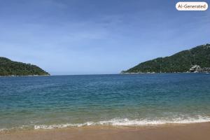 a large body of water with a sandy beach at Acapulco Diamante - Playa Princess & GNP Arena in Acapulco
