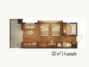 a floor plan of a small house with at The Hotel Chatan by Sunrest Resort in Chatan