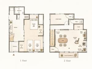 a floor plan of a house at 海と富士山を望む4名1棟貸し古民家宿 最大7名 鎌倉エリアの隠れ家 in Zushi