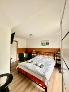 a bedroom with a large bed in a room at Na Snozie in Milówka