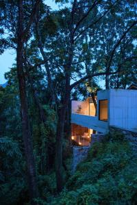 a house on the side of a hill with trees at Zhiye Resort Hotel in Guanling +134 photos