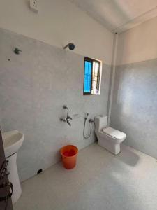 a bathroom with a toilet and a sink at BeeHive Homestay in Hāflong