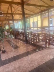a large room with a large table and chairs at Ілона in Beregi