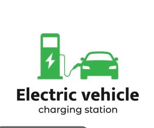 an electric vehicle charging station with a car at a gas station at Apartment Araucaria Gallery in Crikvenica