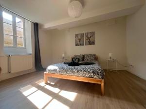 a bedroom with a bed in a room at L'écrin pure in Falaise