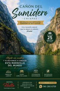 a poster for a concert with a view of a lake at Hotel H Galería Club in Tuxtla Gutiérrez