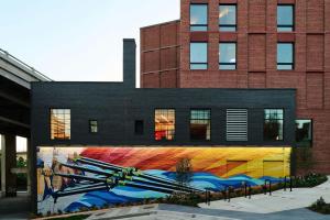 a building with a painting on the side of it at citizenM Washington DC Georgetown in Washington, D.C. +52 photos