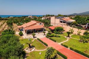 an aerial view of a house with a garden at Agapi's House in Kanali