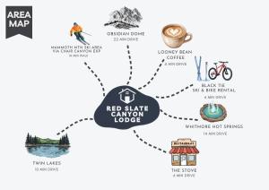 a map of the red state canyon lodge at Red Slate Canyon - Modern 2-Story Condo in Mammoth Lakes
