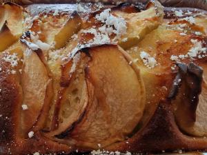 a close up of a pie with peaches on it at Frangio' in Noci
