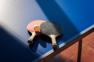 a pair of tennis racquets sitting on a table at Villa Manevi in Yavornitsa