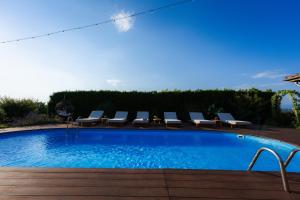 a large swimming pool with lounge chairs next to it at Villa Manevi in Yavornitsa