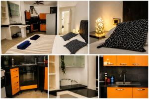 a collage of pictures of a kitchen and a bedroom at BB Naviglio Milano Centro in Milan