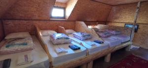 a room with two beds in a small room at Pinetrees Lodge Hostel in Nadgrad +12 photos