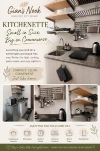 a collage of photos of a kitchen with a sink at Siena Tower - Gian's Nook in Manila