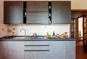 a kitchen with a sink and a counter top at Apartment Olearum in Panzano