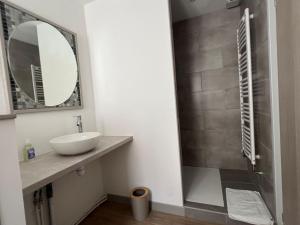 a bathroom with a sink and a shower at G Opératif in Ornans