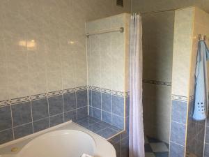a bathroom with a tub and a shower at Rodinný dům Na Sibiři in Ledeč nad Sázavou +11 photos