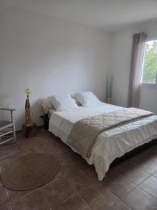 a large bed in a bedroom with a window at A Casa POGGIOLI in Rogliano