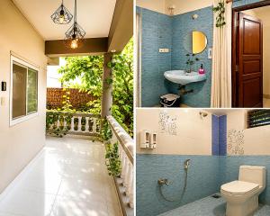 a bathroom with a toilet and a sink at Casa Neo villa Vagator in Anjuna +15 photos