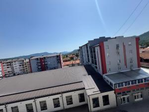an overhead view of a building in a city at NelaLux 2 in Bratunac