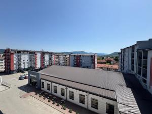 an overhead view of a building in a city at NelaLux 2 in Bratunac