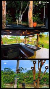 a collage of two pictures of a house at Rancho Nova Car in Ariquemes